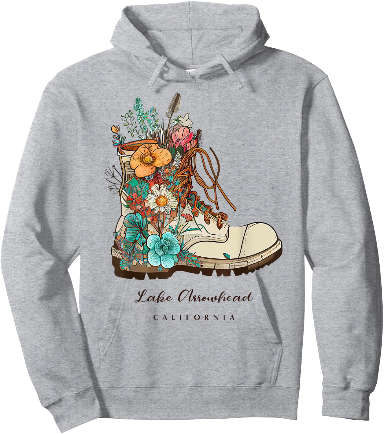 Lake Arrowhead Hiking Outdoors Souvenir Hoodie - Hoodie | Ash