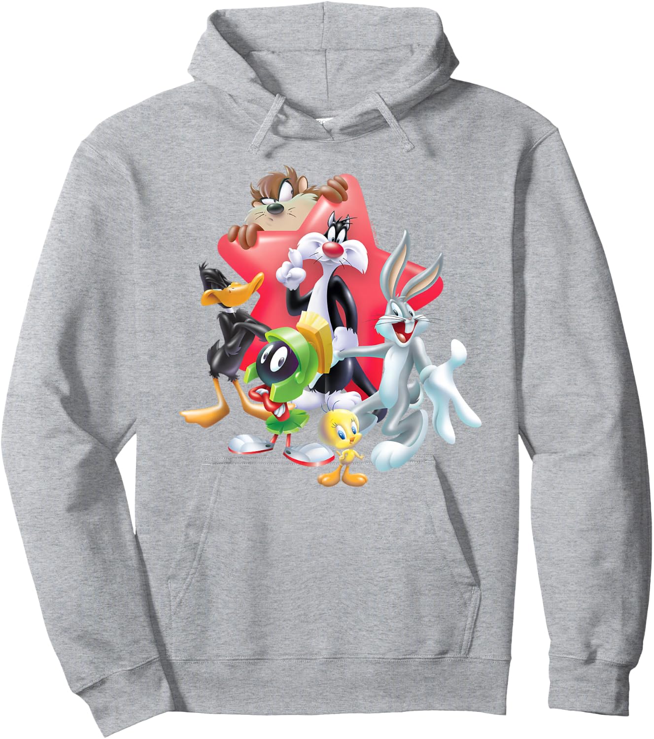 Looney Tunes Bugs Bunny and Friends Star Hoodie - Hoodie | Ash
