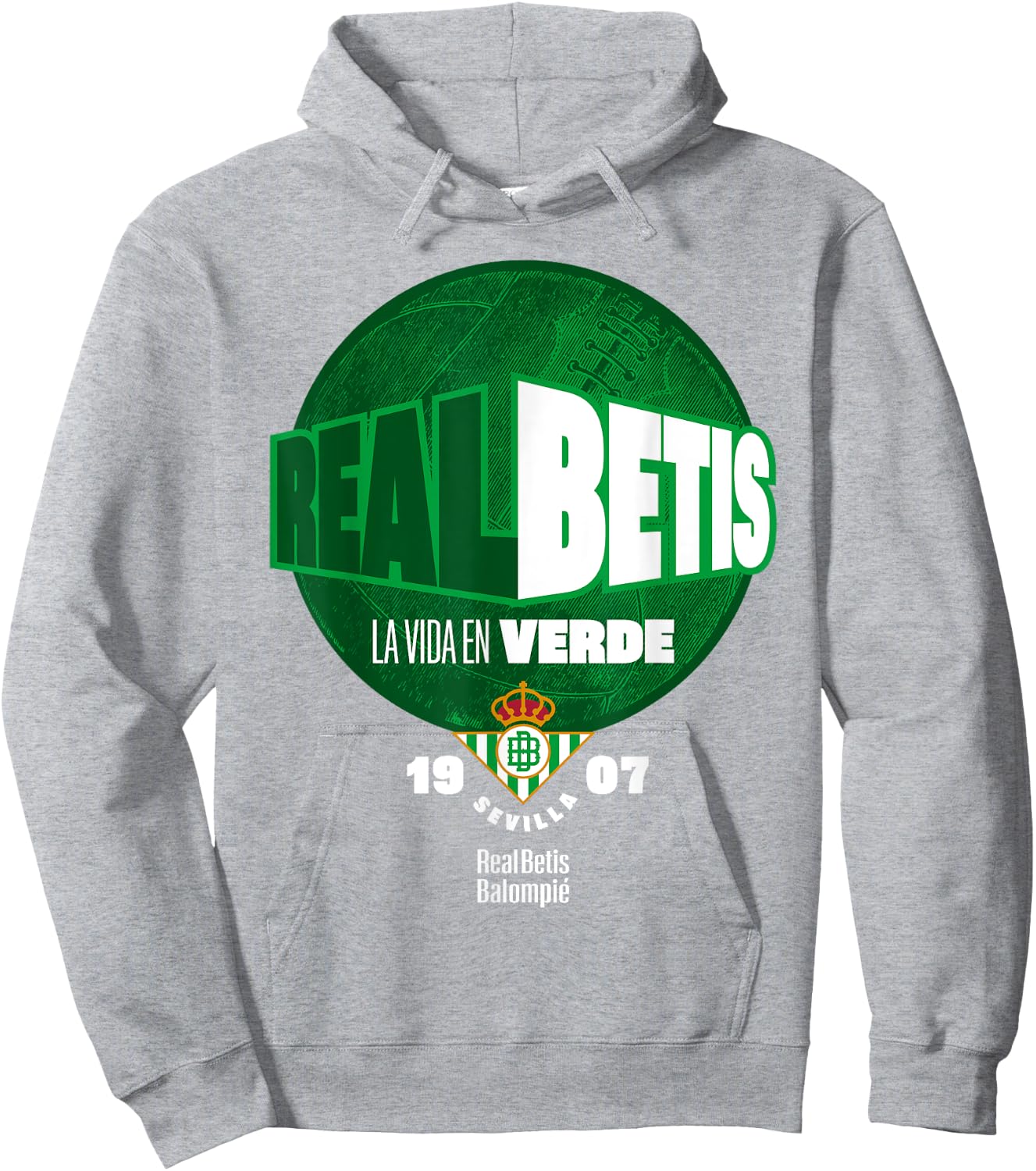 Real Betis sports exclusive collection. Hoodie - Hoodie | Ash