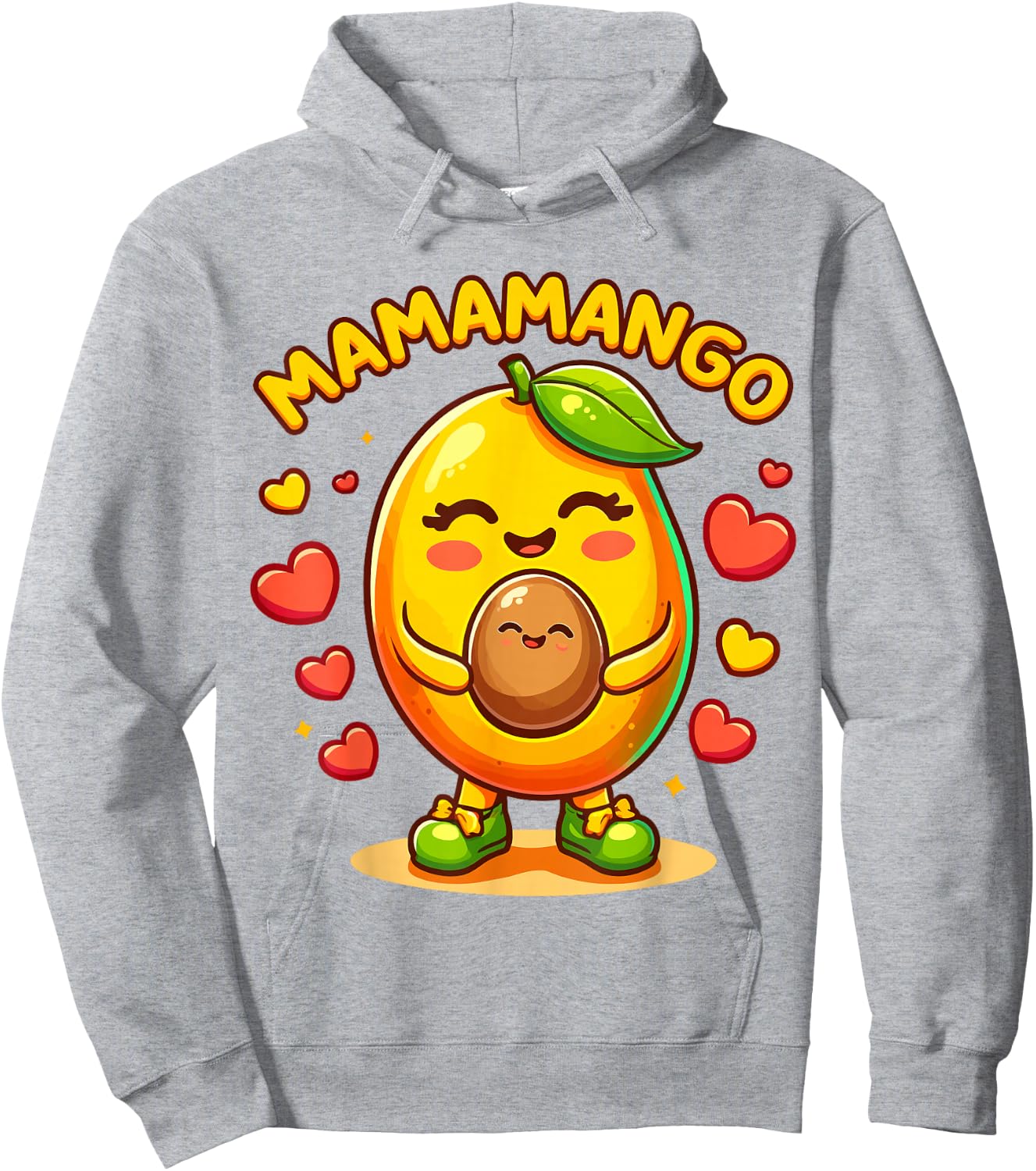 Mamamango Mother and Baby Mango Mom Pregnancy Hoodie - Hoodie | Ash