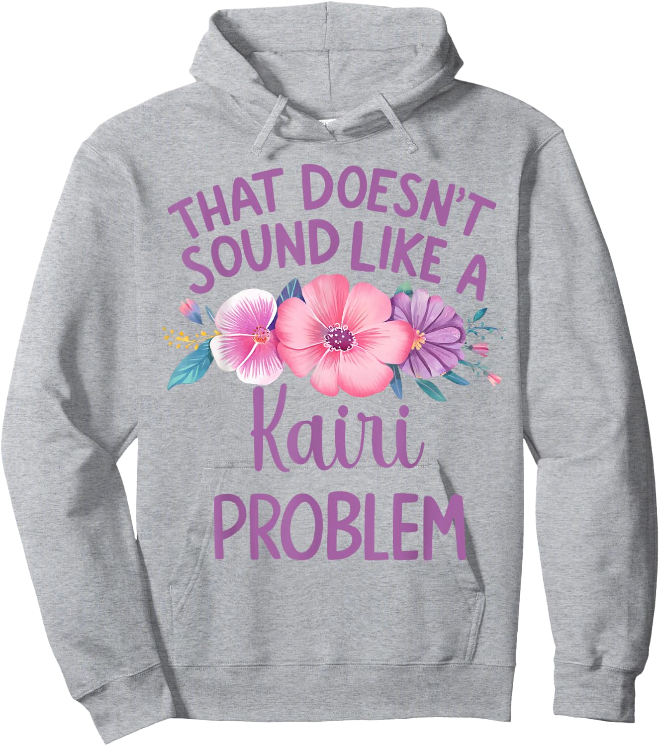 KAIRI Personalized Cute Flower Girls KAIRI Name Hoodie - Hoodie | Ash