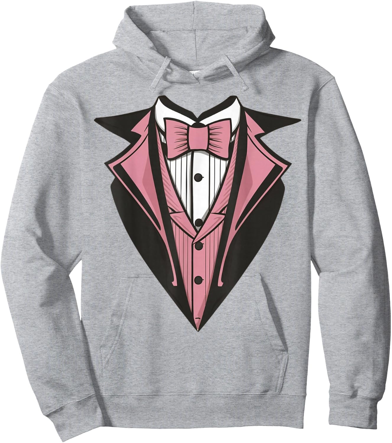 Funny Kids Adult Pink Bowtie Tuxedo Costume Hoodie - Hoodie | Ash