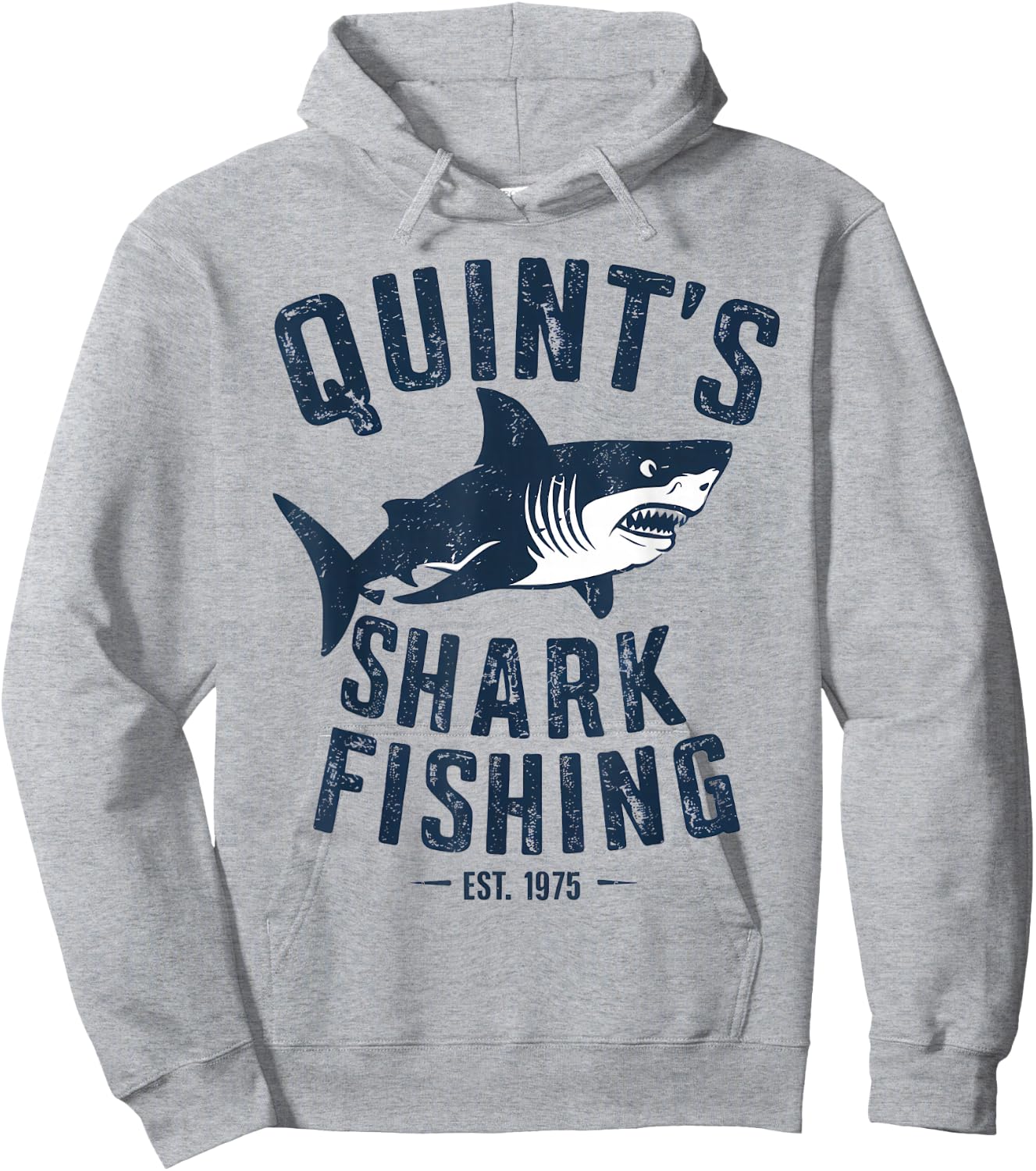 Vintage Quint's Shark Fishing 1975 Retro Hoodie - Hoodie | Ash