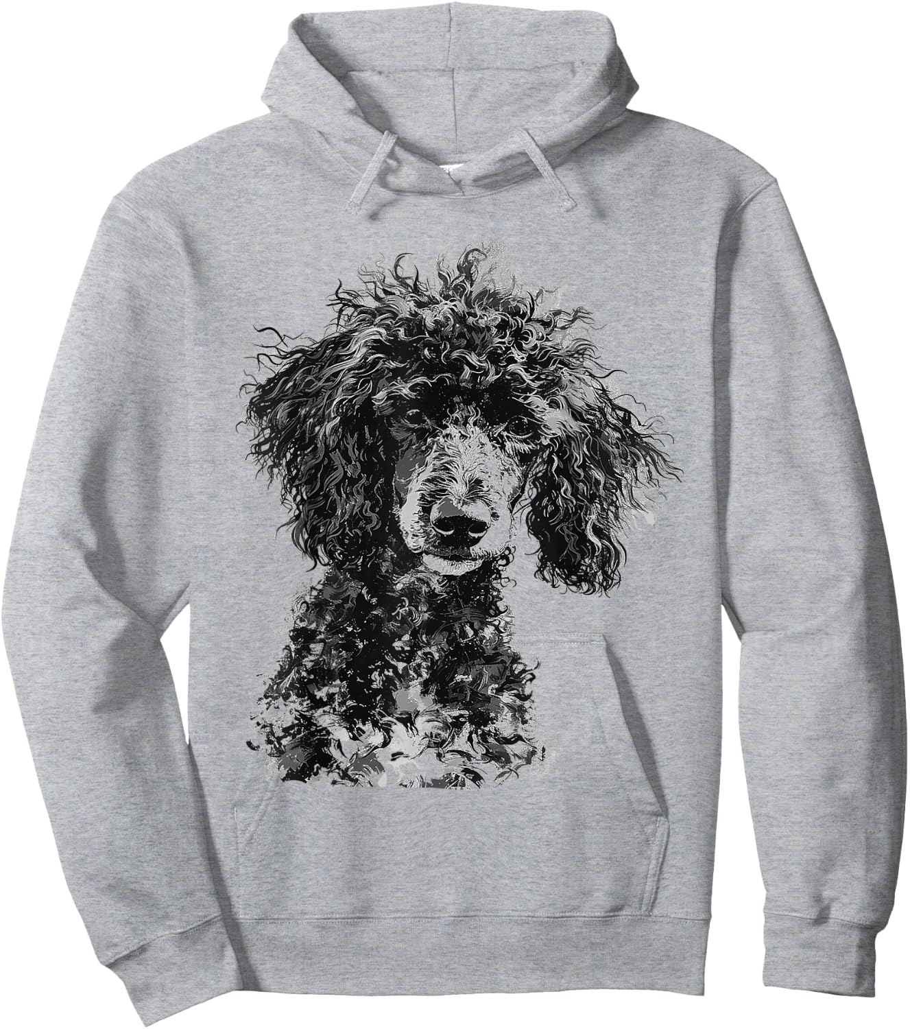 Poodle Abstract Motif Drawing Art Animal Poodle Hoodie - Hoodie | Ash