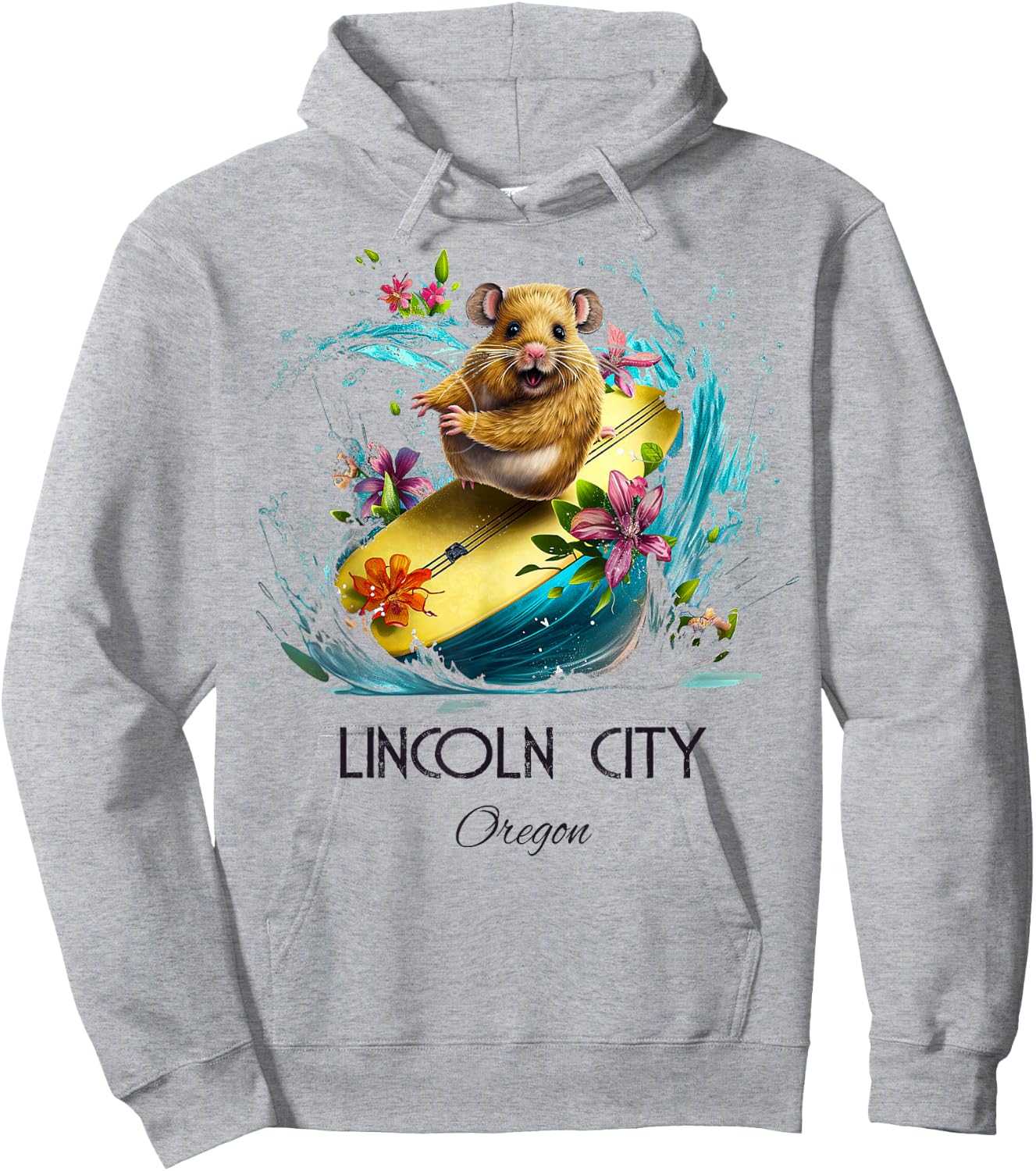 Lincoln City Oregon Hoodie - Hoodie | Ash