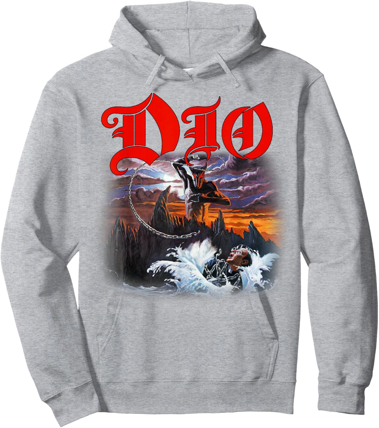 Dio – Holy Diver Cover on Light Grey Hoodie - Hoodie | Ash
