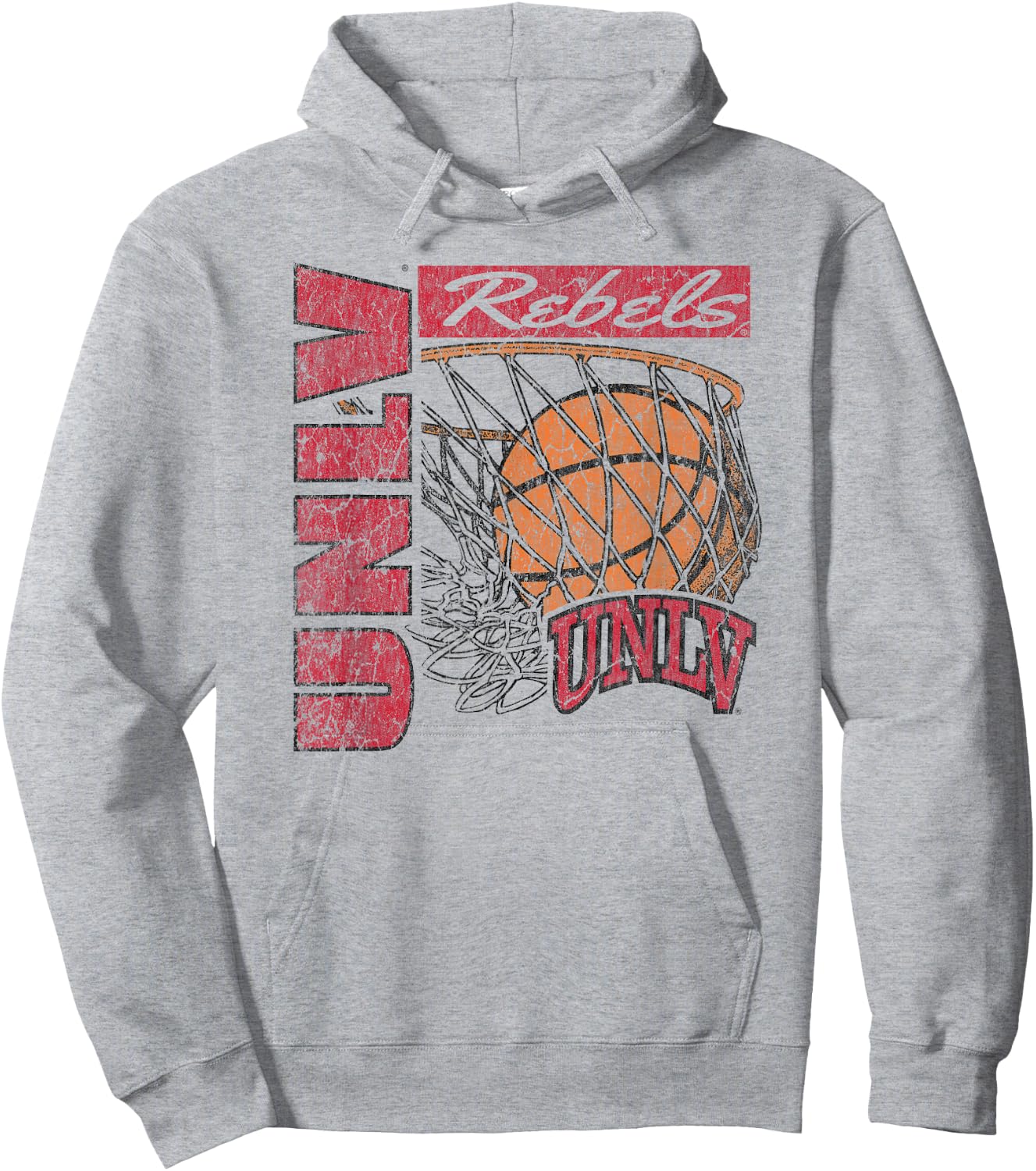 UNLV Rebels Vintage Basketball 90's White Hoodie - Hoodie | Ash