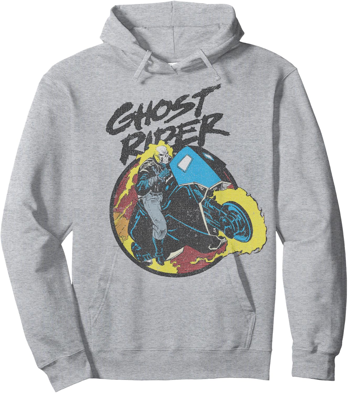 Marvel Ghost Rider Circle Portrait Action Shot Hoodie - Hoodie | Ash