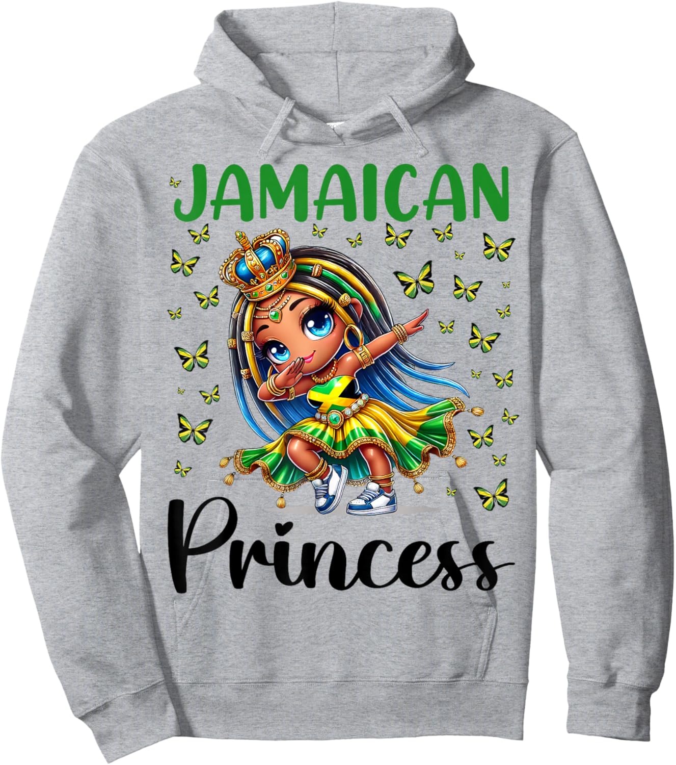 Jamaican Princess Dabbing for Girls & Kids Hoodie - Hoodie | Ash