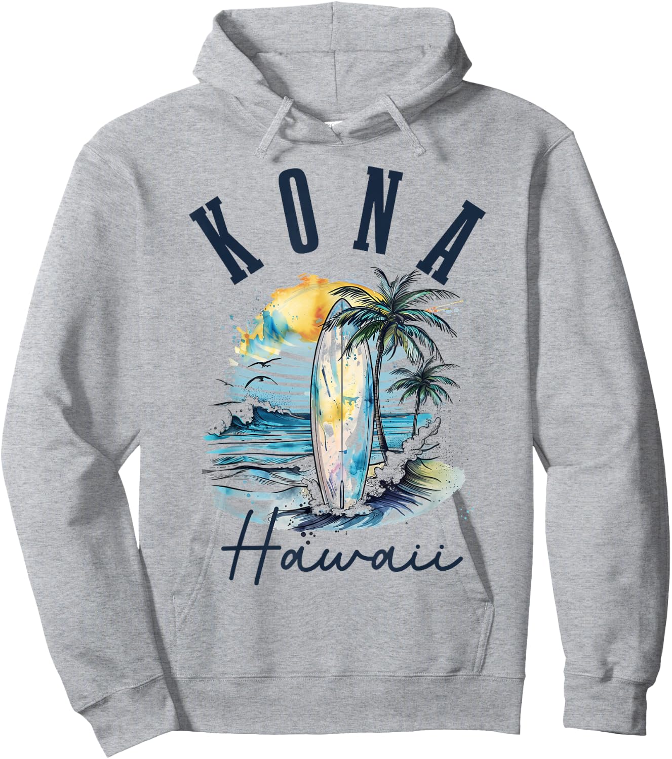 Kona Hawaii Hawaiian Surf Vintage Surfer Surfer Hoodie - Hoodie | Ash