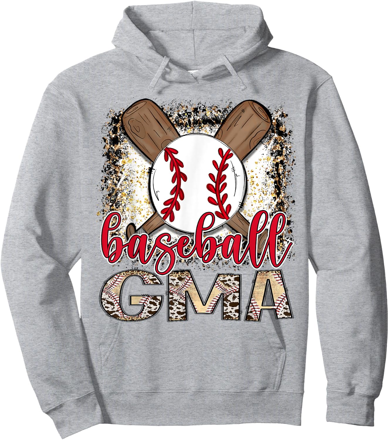 Baseball Gma Leopard Proud Ball Gma Game Day Hoodie - Hoodie | Ash