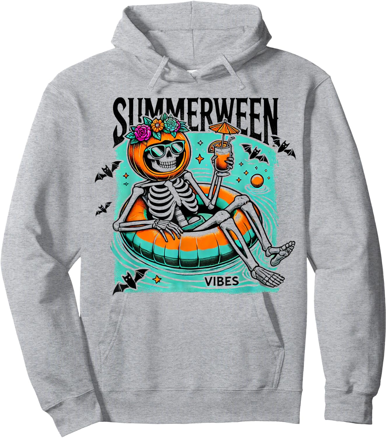 Summerween Vibes - Halloween Summer Fun Hoodie - Hoodie | Ash