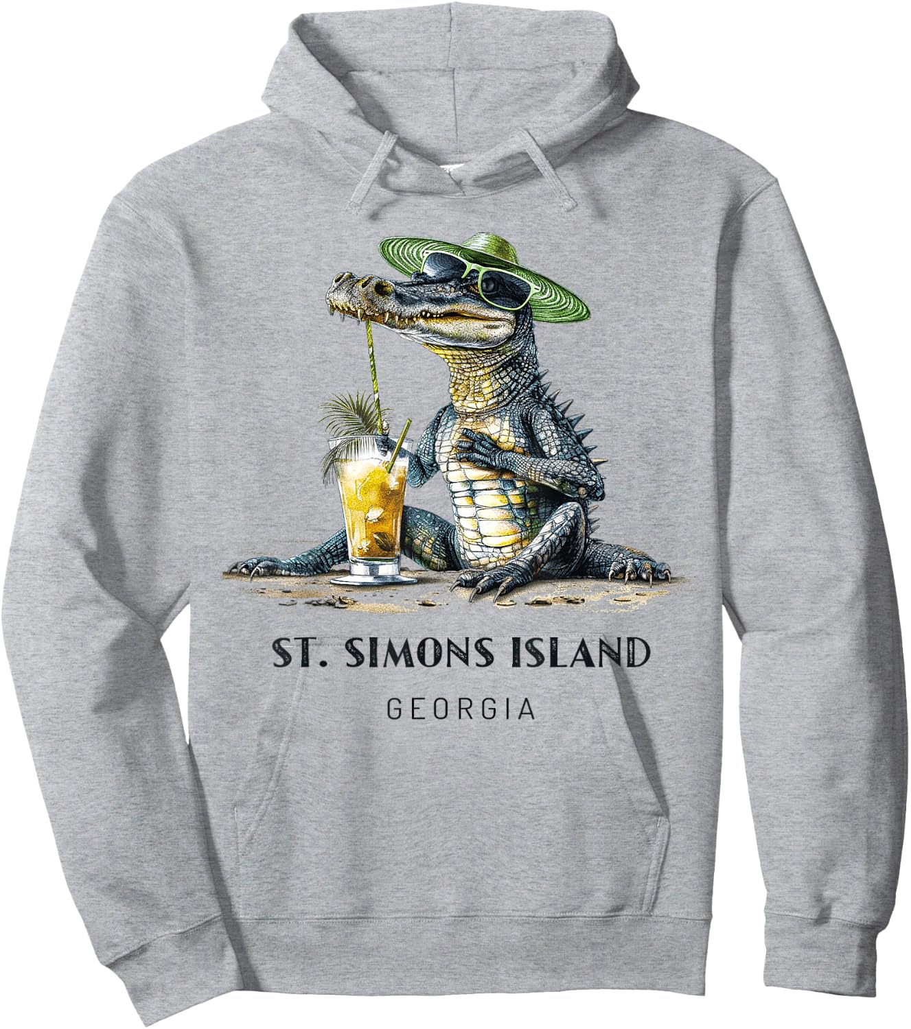 St. Simons Island Georgia Hoodie - Hoodie | Ash