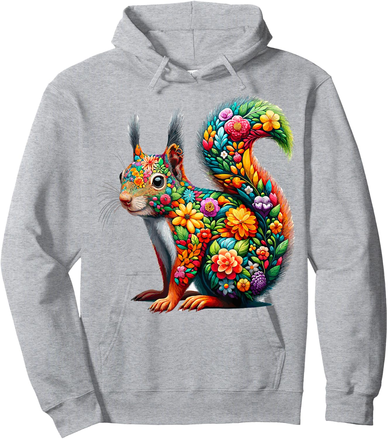 Floral Aesthetic Squirrel Lover Shirt Squirrel Hoodie - Hoodie | Ash