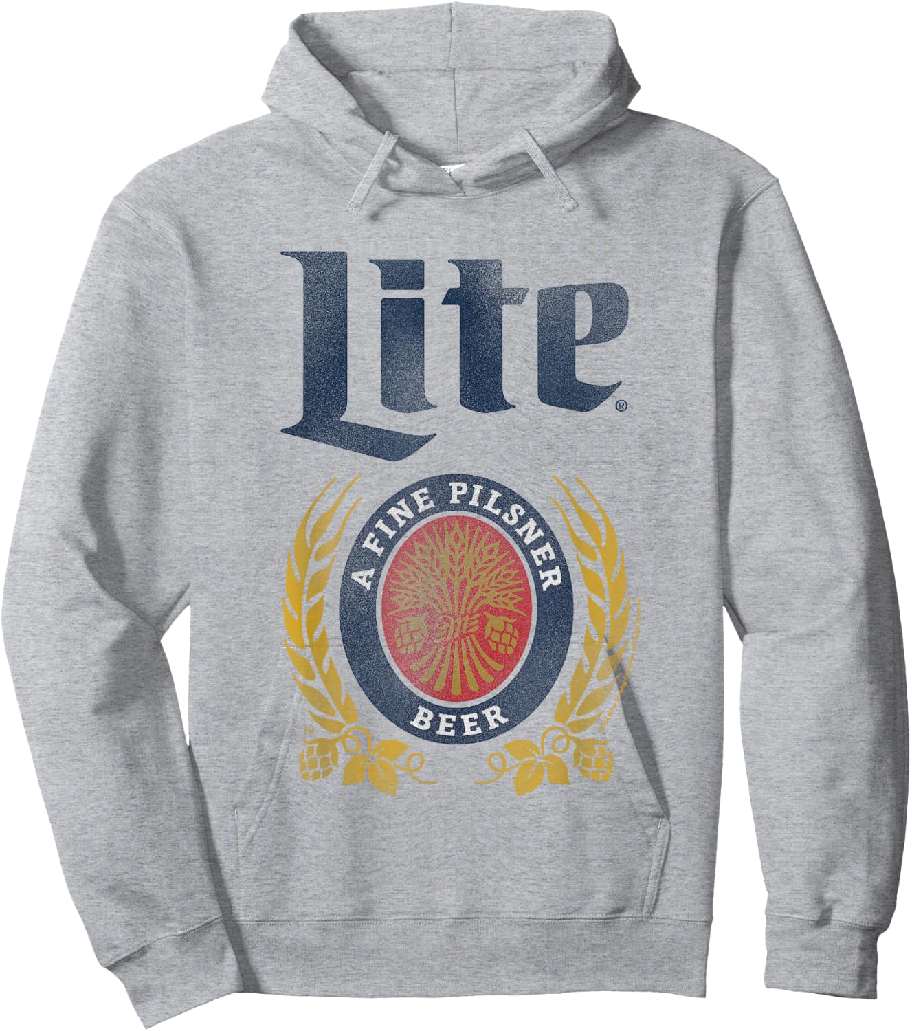 Miller Lite A Fine Pilsner Vintage Beer Label Hoodie - Hoodie | Ash