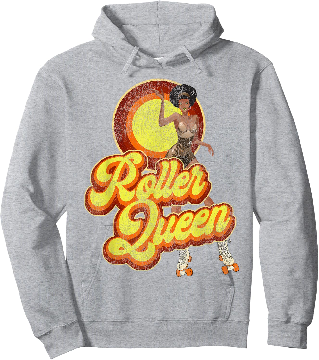 Cool Roller Skating Skate Girl 1970S Retro Afro Hoodie - Hoodie | Ash