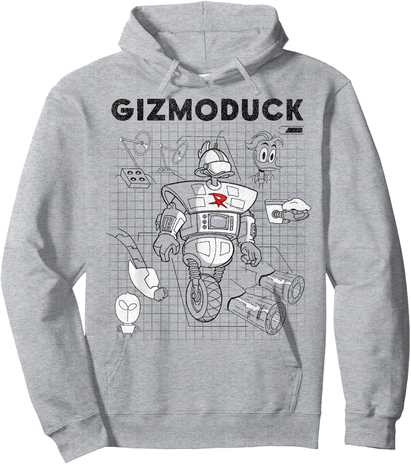 Disney DuckTales Gizmoduck Schematic Hoodie - Hoodie | Ash