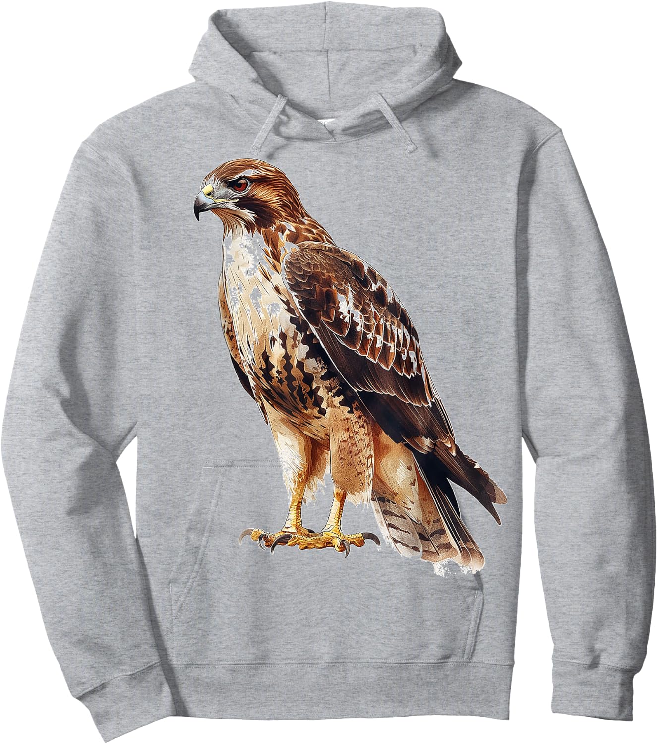 Hawk Bird Motif Artwork Hawk Hoodie - Hoodie | Ash