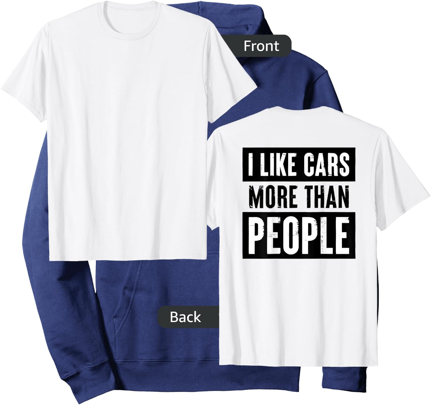 I Like Cars More Than People Hoodie - Hoodie | Navy