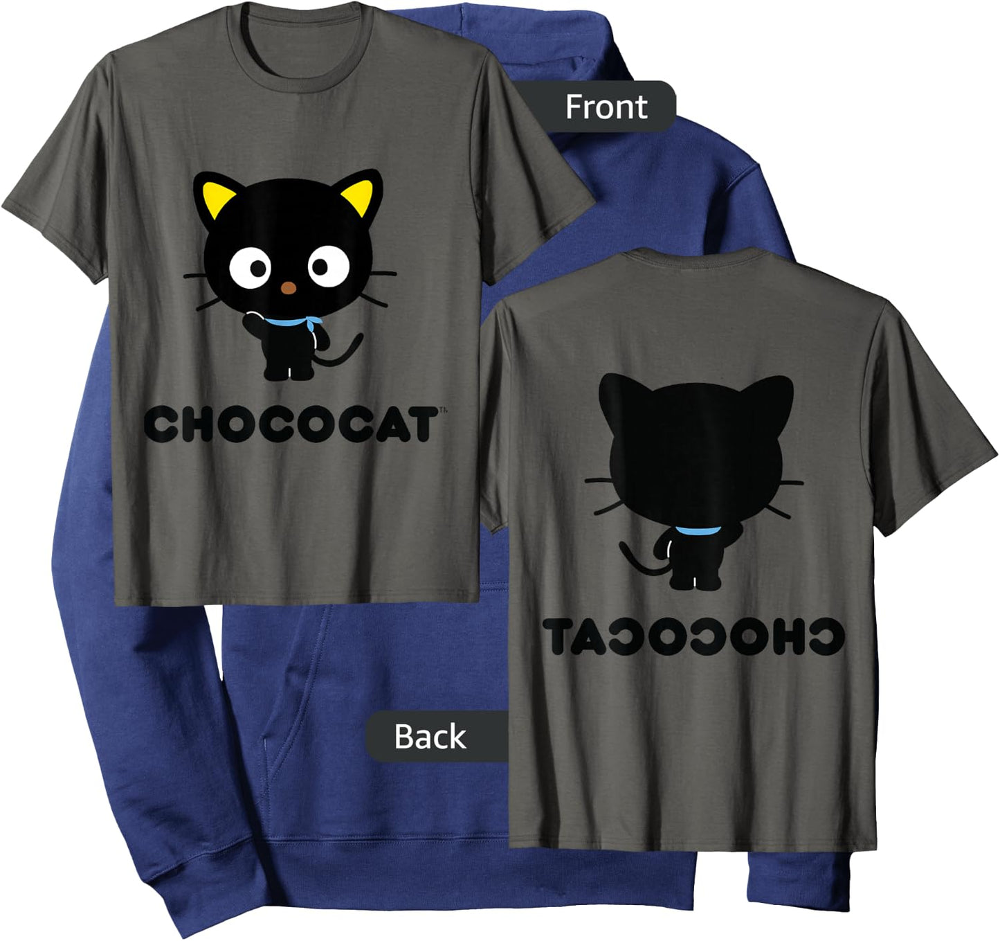 SANRIO Chococat Character Front and Back , Grey Hoodie - Hoodie | Navy