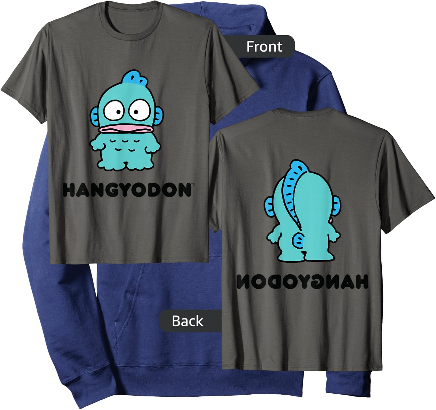 Hangyodon Character Front and Back Hoodie - Hoodie | Navy