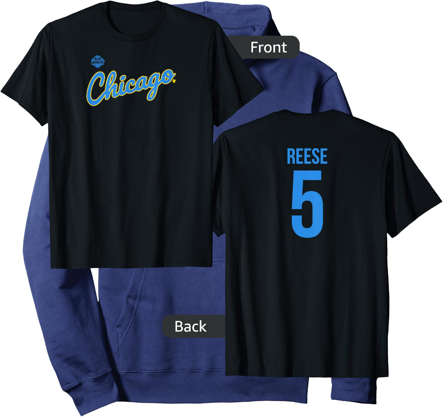 Angel Reese: CHI 5 Shirsey - Chicago Basketball Hoodie - Hoodie | Navy