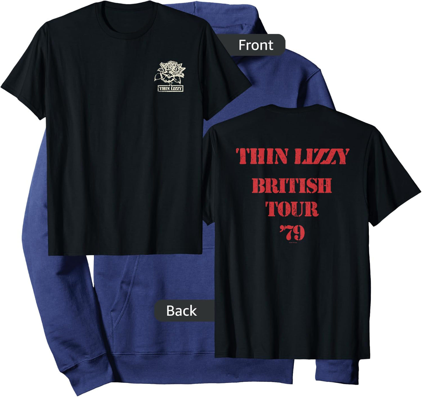 Thin Lizzy – Black Rose British Tour 79 Hoodie - Hoodie | Navy