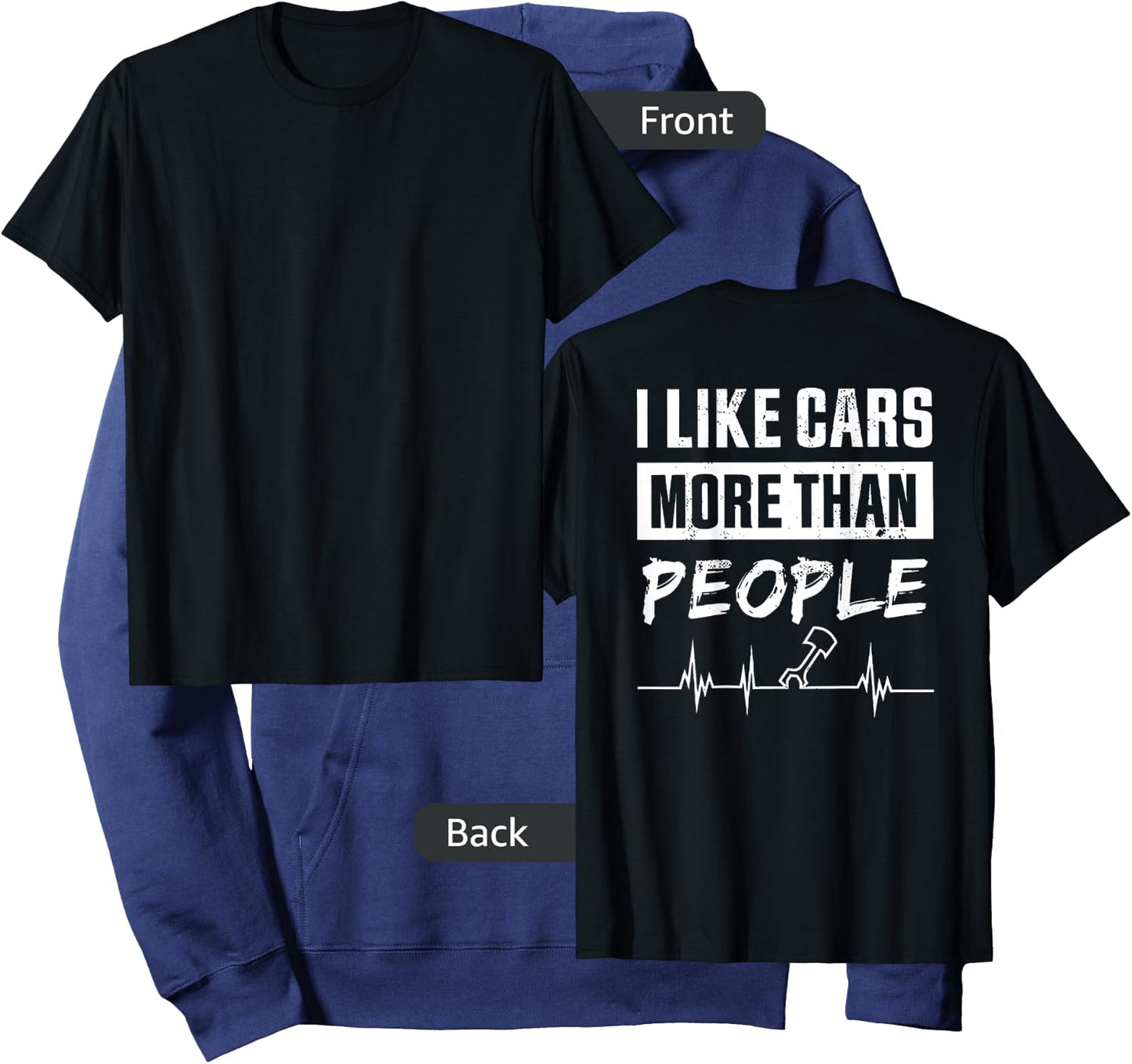 I Like Cars More Than People Hoodie - Hoodie | Navy