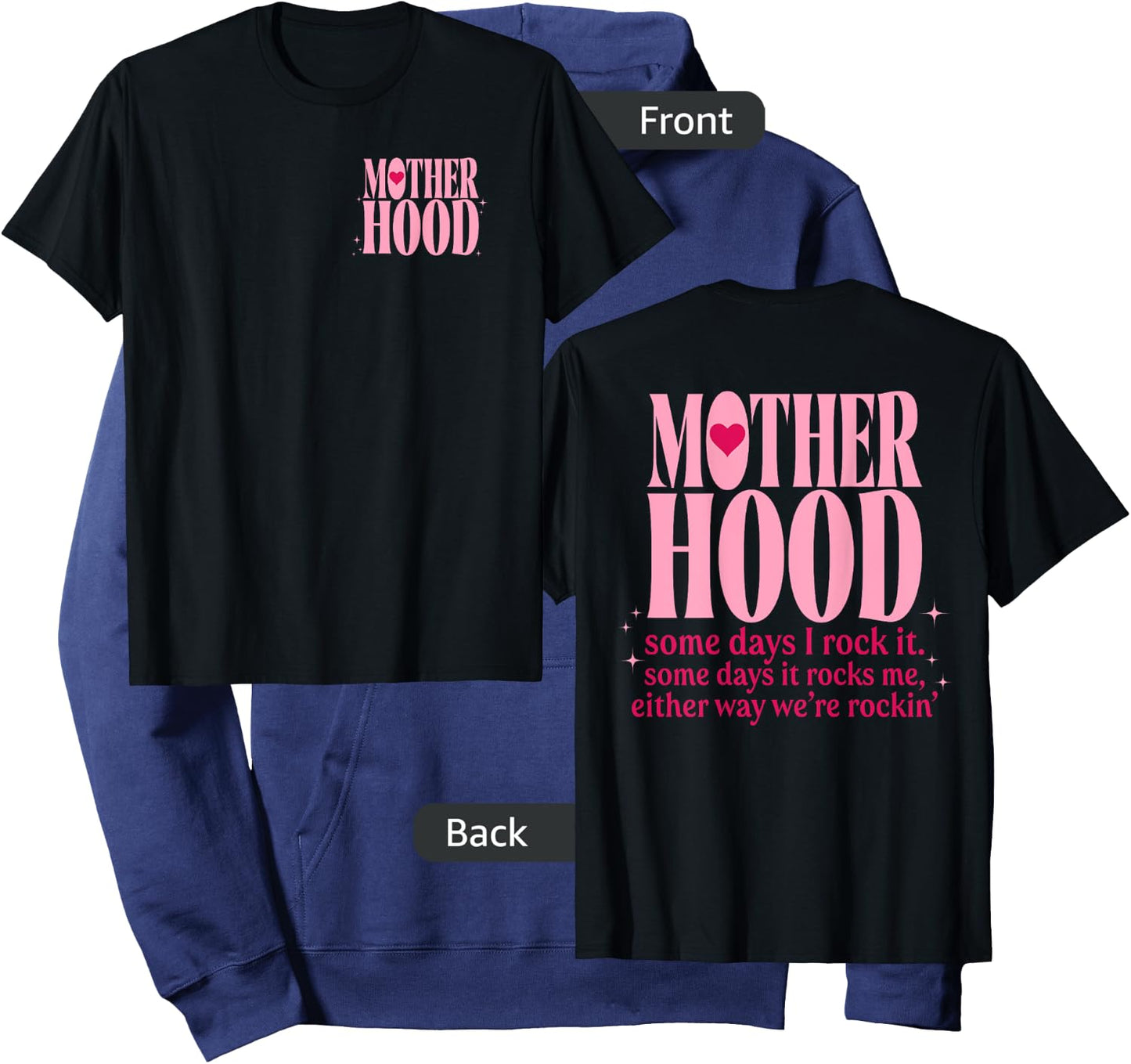 Mother Hood Rock Mother's Day Front And Back Hoodie - Hoodie | Navy