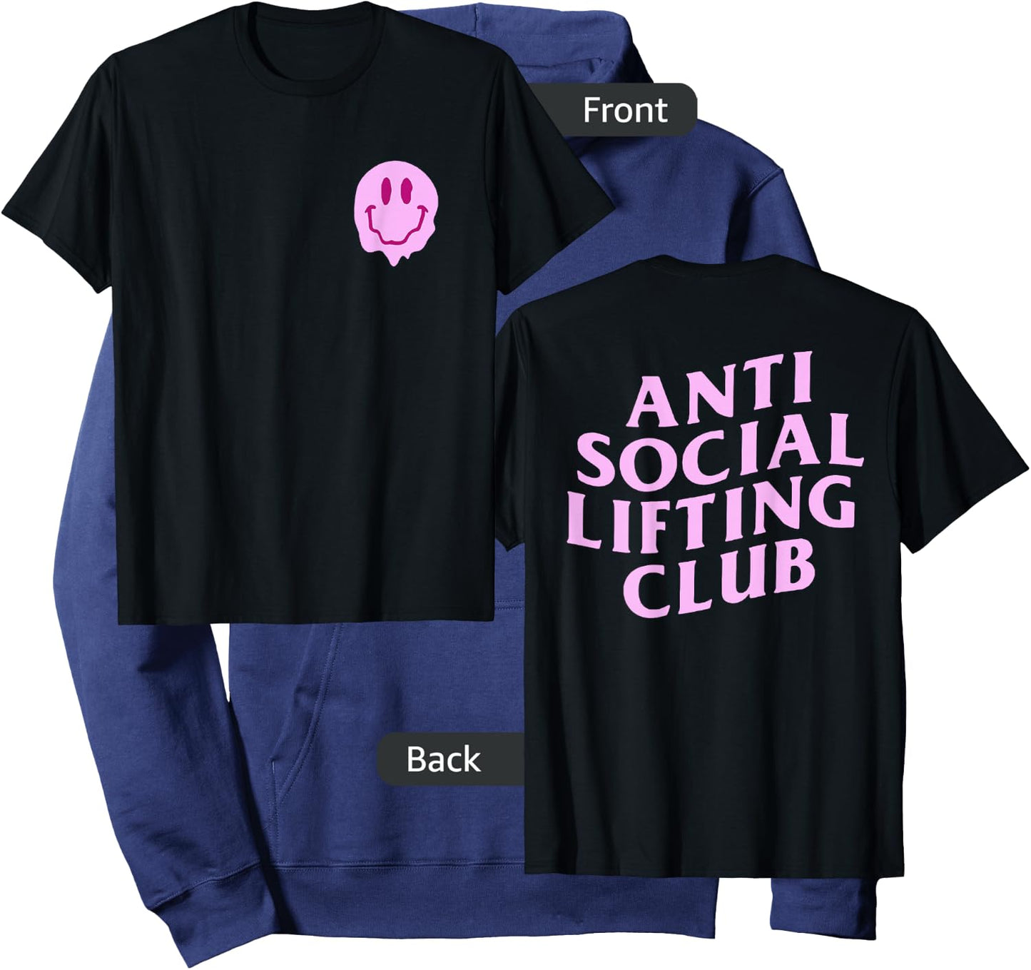 Anti Social Lifting Club - Front and Back Hoodie - Hoodie | Navy