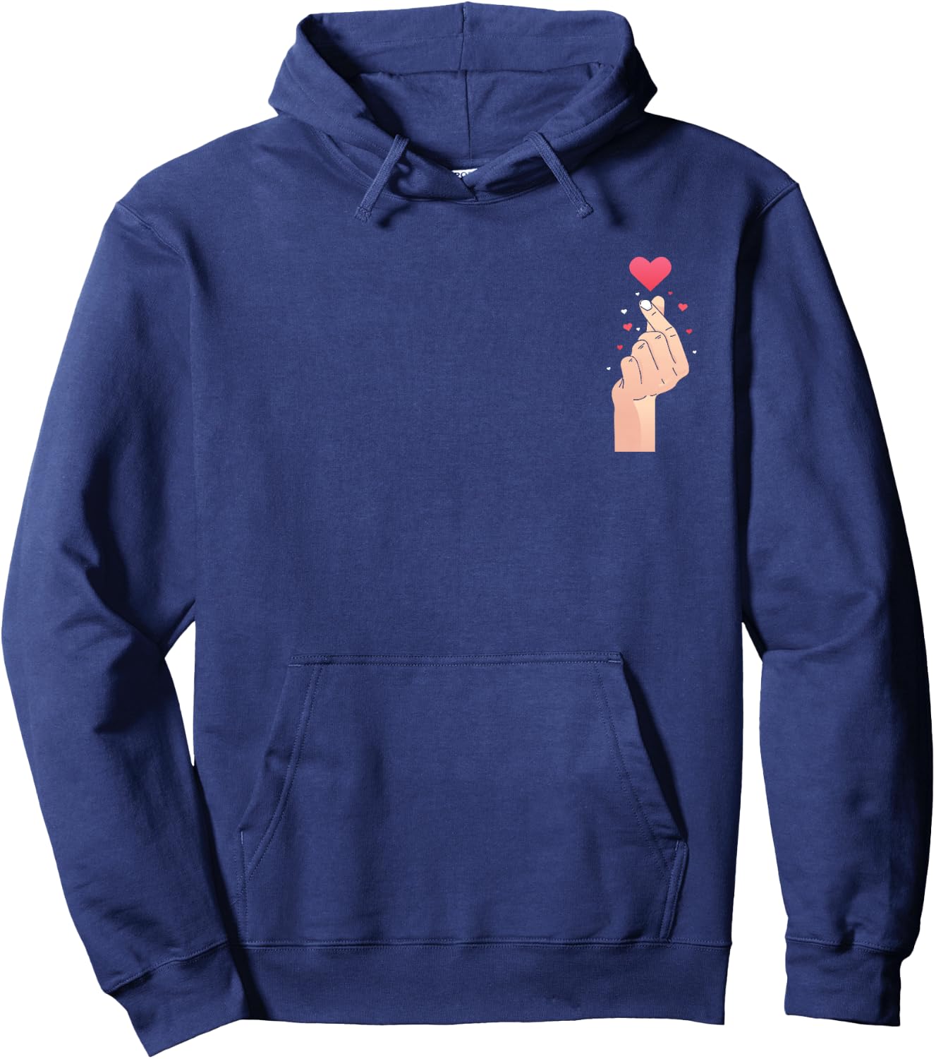Cute Finger Heart Hoodie - Hoodie | Navy