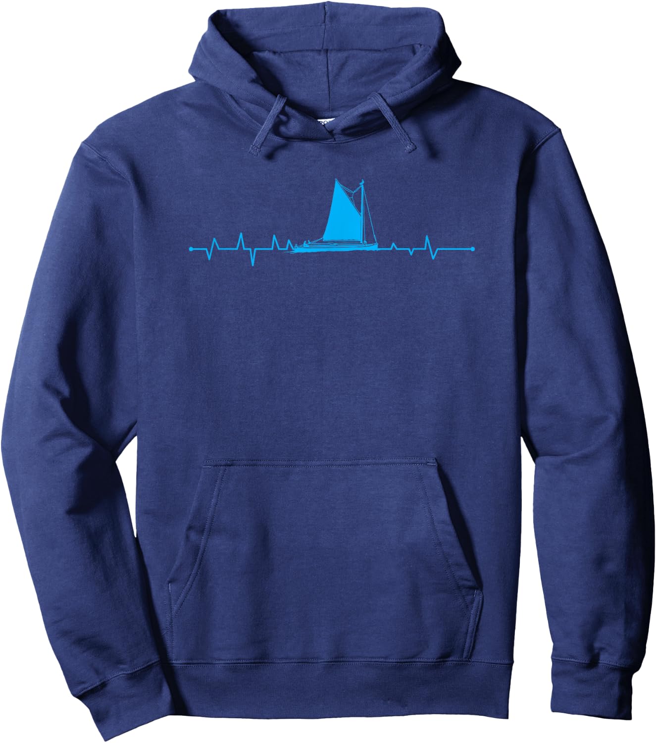 Sailboat Heartbeat Sailor Fishermen Boat Lover Hoodie - Hoodie | Navy