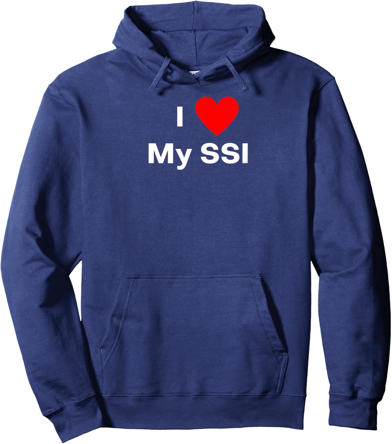 I love My SSI - with a red heart Hoodie - Hoodie | Navy
