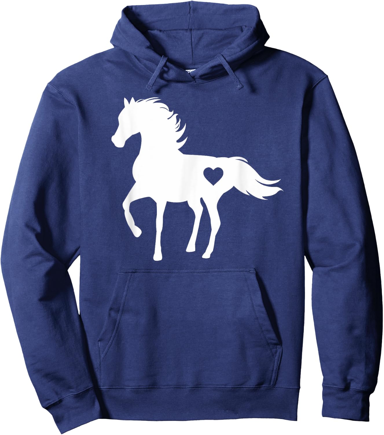 Horse with Heart White Hoodie - Hoodie | Navy
