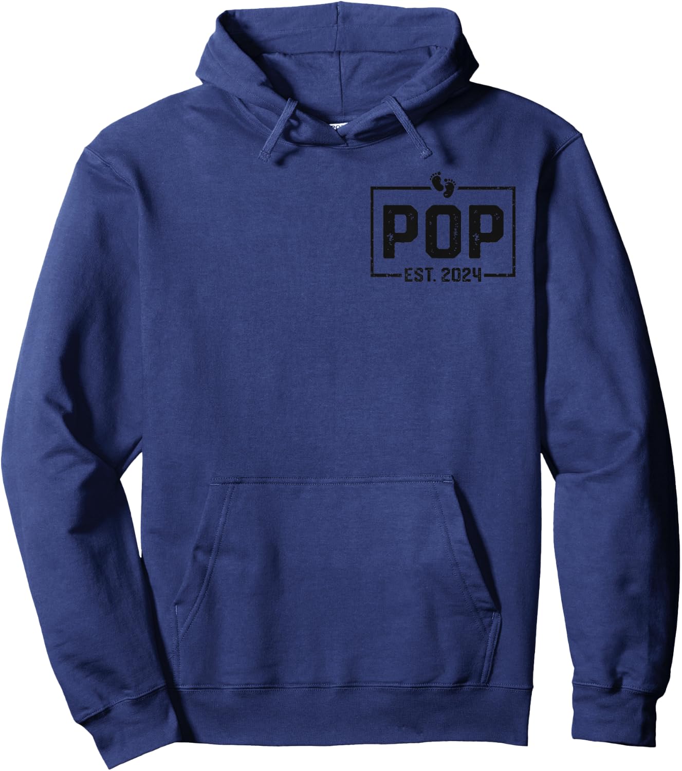 Pop Est. 2024 Pop 2024 Logo New Dad Fathers Day Hoodie - Hoodie | Navy