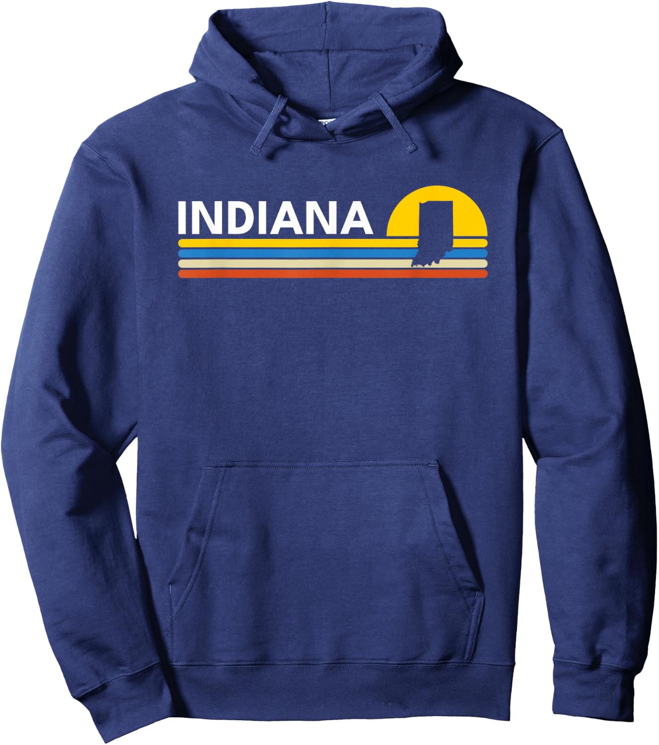 Indiana Map Souvenirs Vintage Retro Hoodie - Hoodie | Navy