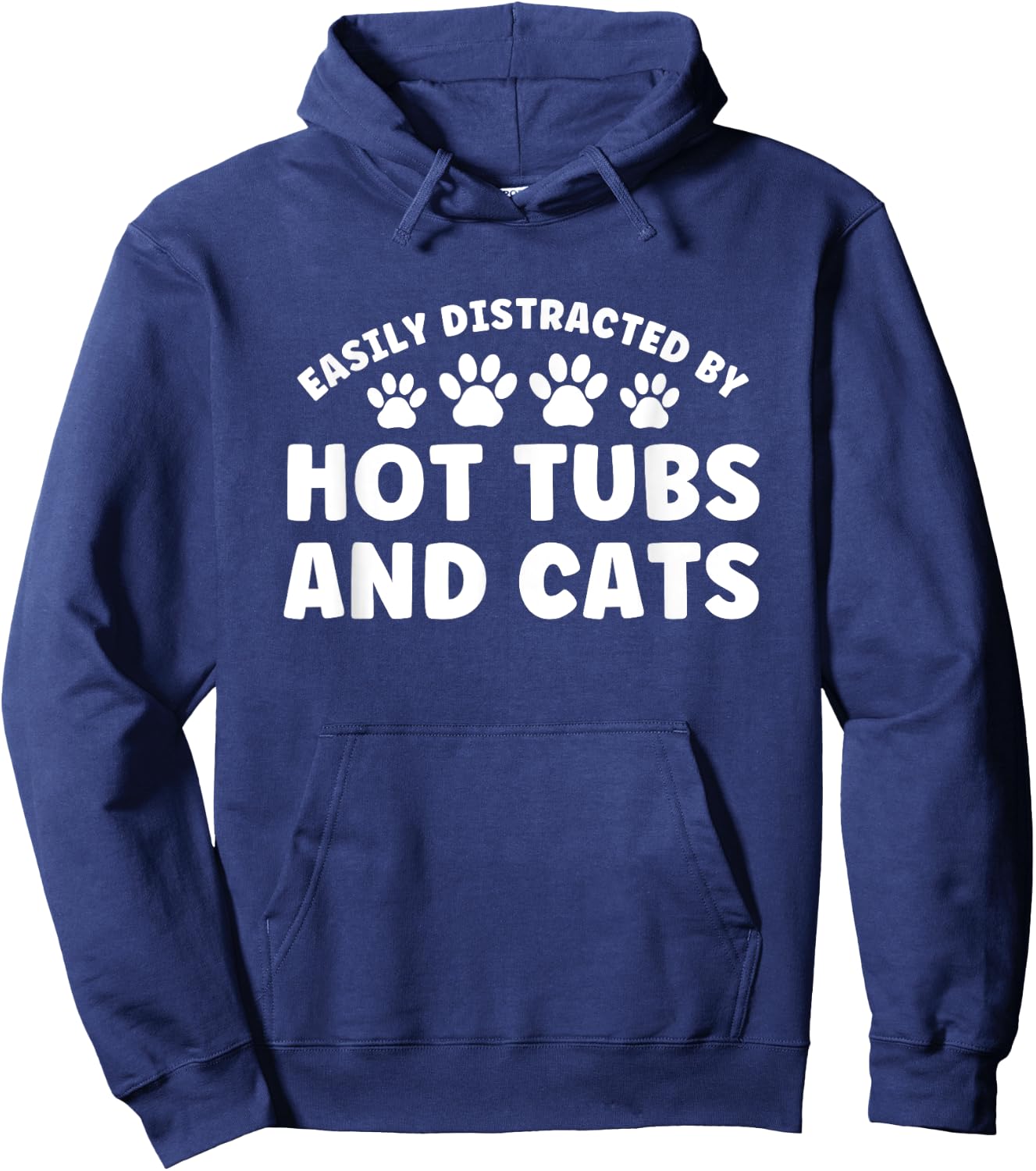Easily Distracted by Hots Tubs and Dogs Hoodie - Hoodie | Navy