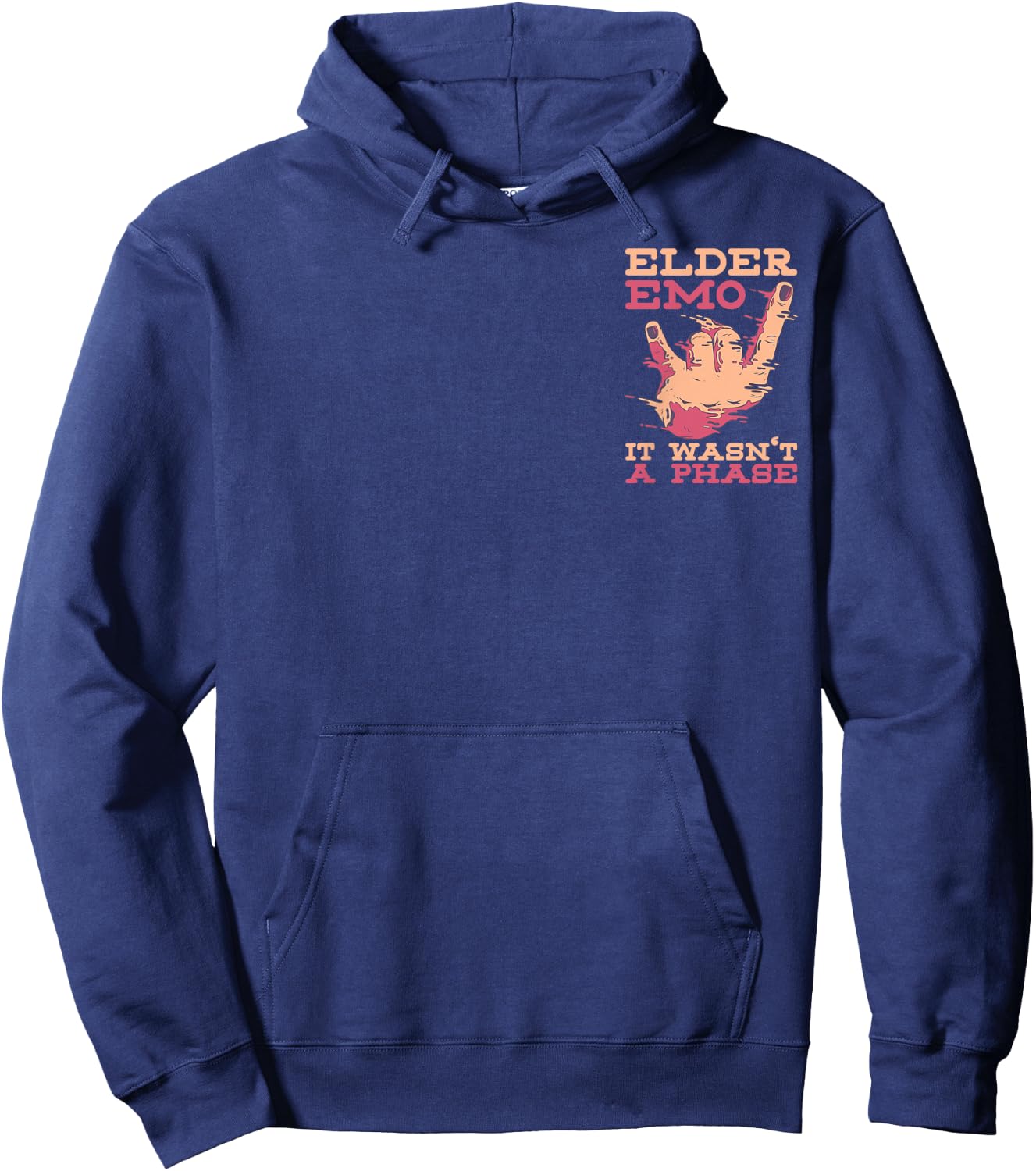 Elder Emo It Wasn't a Phase Minimalist Emo Goth Hoodie - Hoodie | Navy