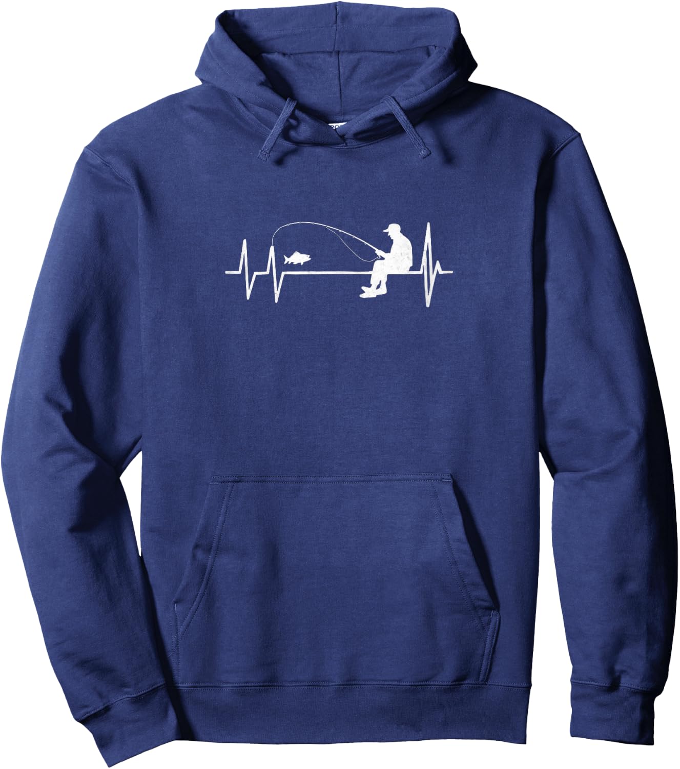 Fly Fishing Heartbeat Fish EKG Trout Fishing Hoodie - Hoodie | Navy