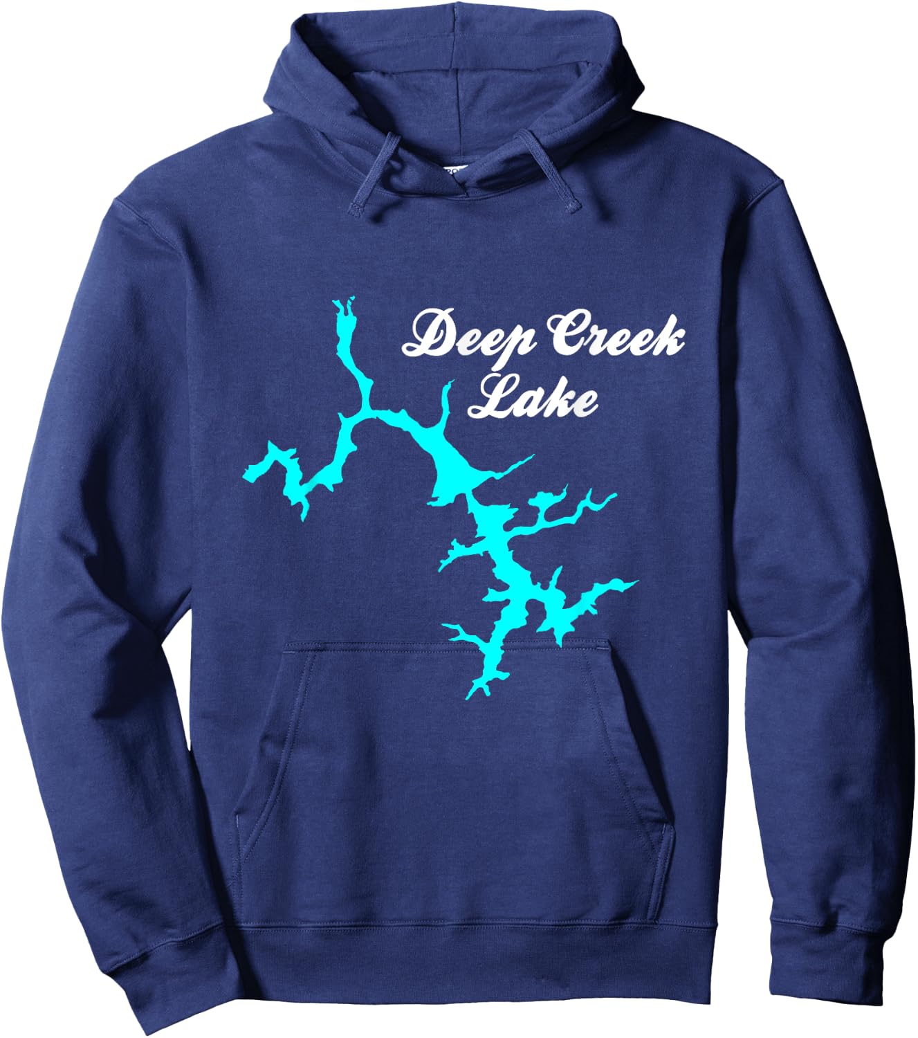 Minimalist Deep Creek Lake - Maryland Hoodie - Hoodie | Navy
