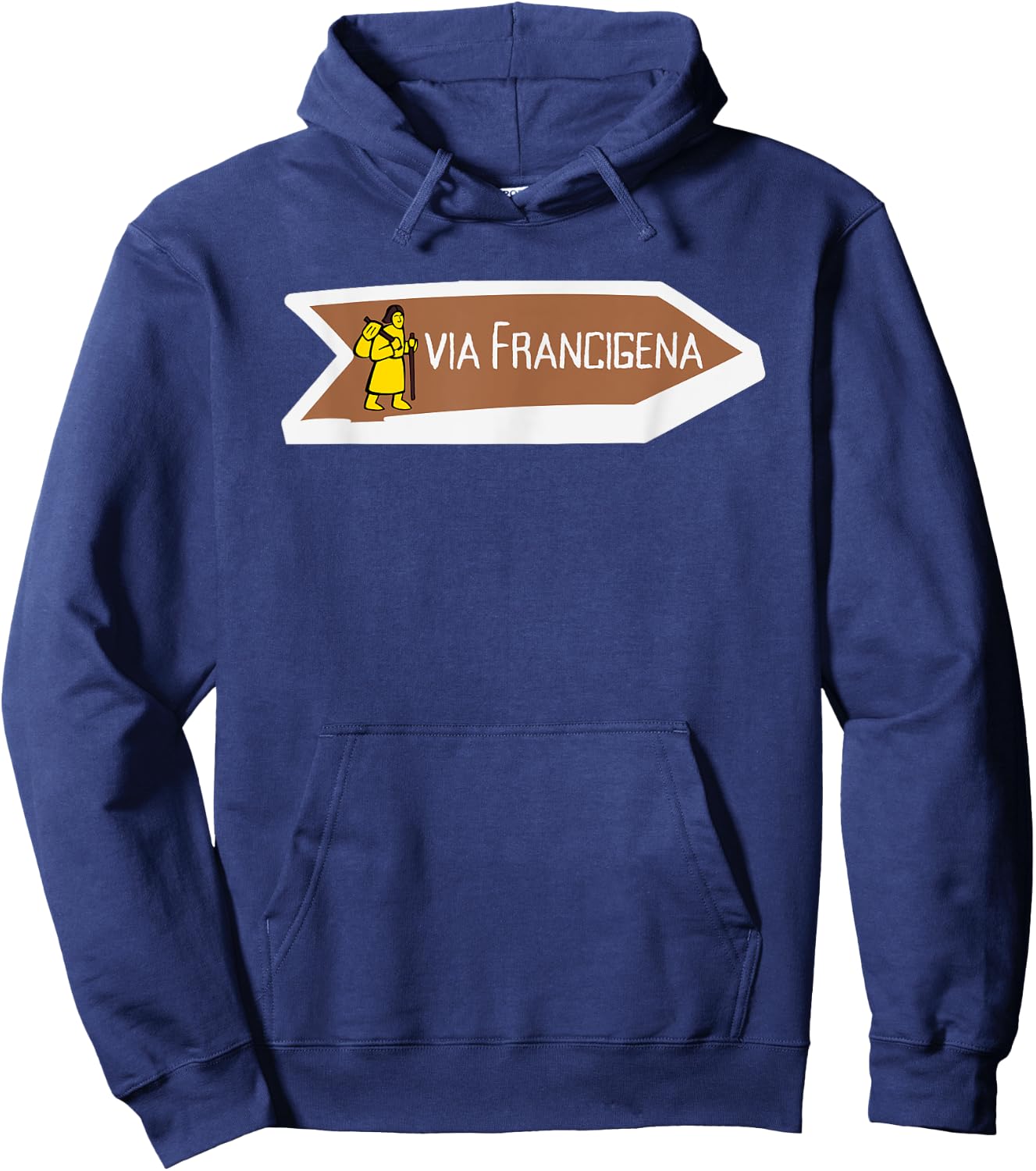 Via-Francigena Pilgrim Keepsake Hoodie - Hoodie | Navy