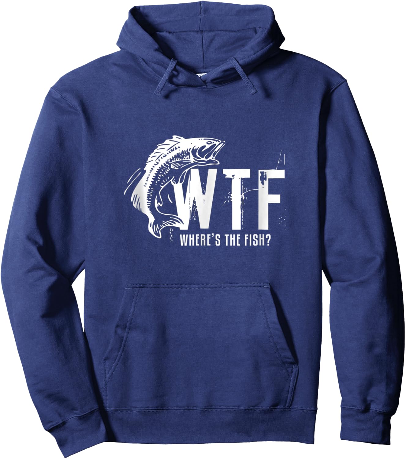 Wtf Wheres The Fish Funny Fishing Hoodie - Hoodie | Navy