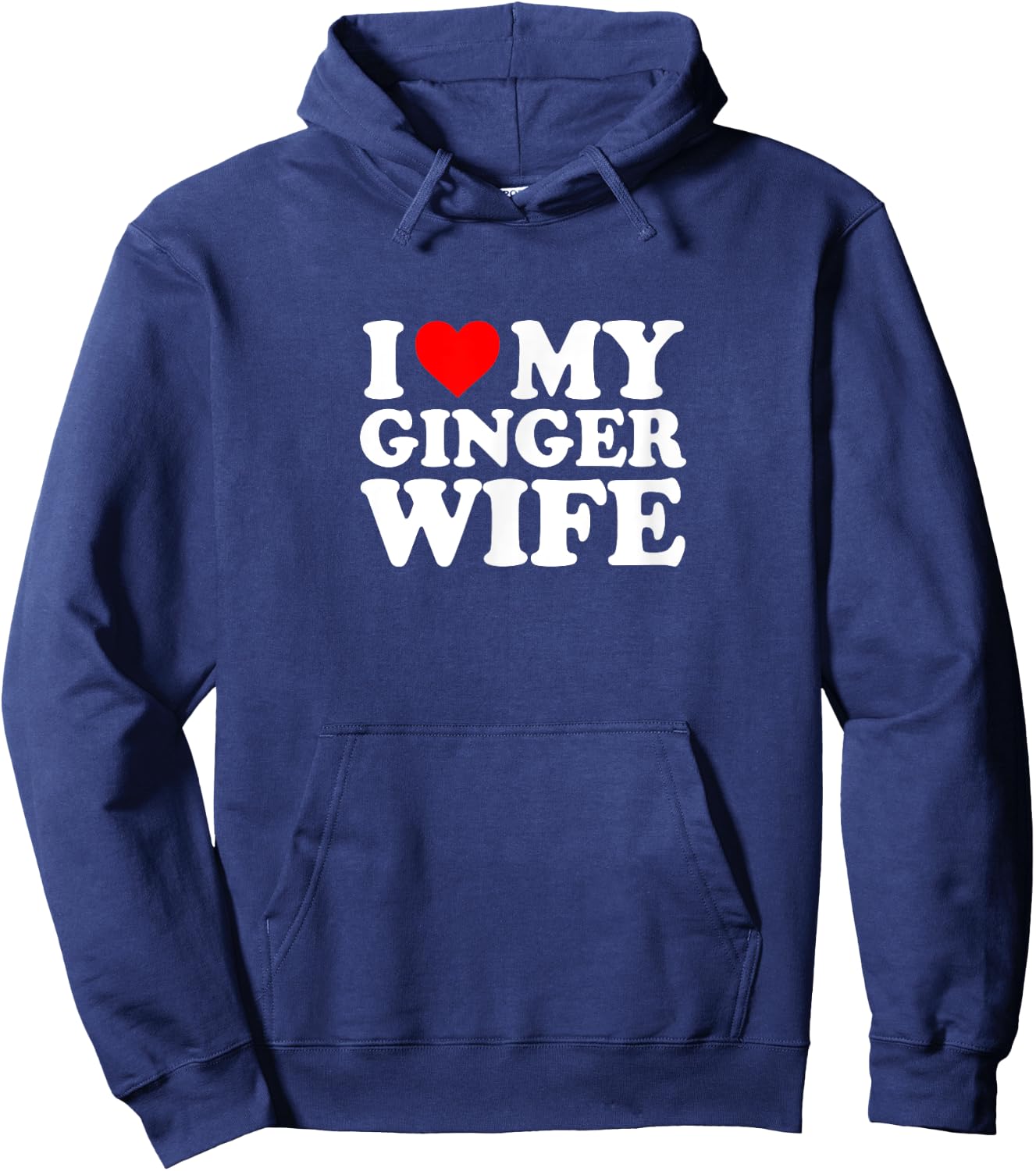 I Love Heart My Ginger Wife Cute Funny Simple Hoodie - Hoodie | Navy