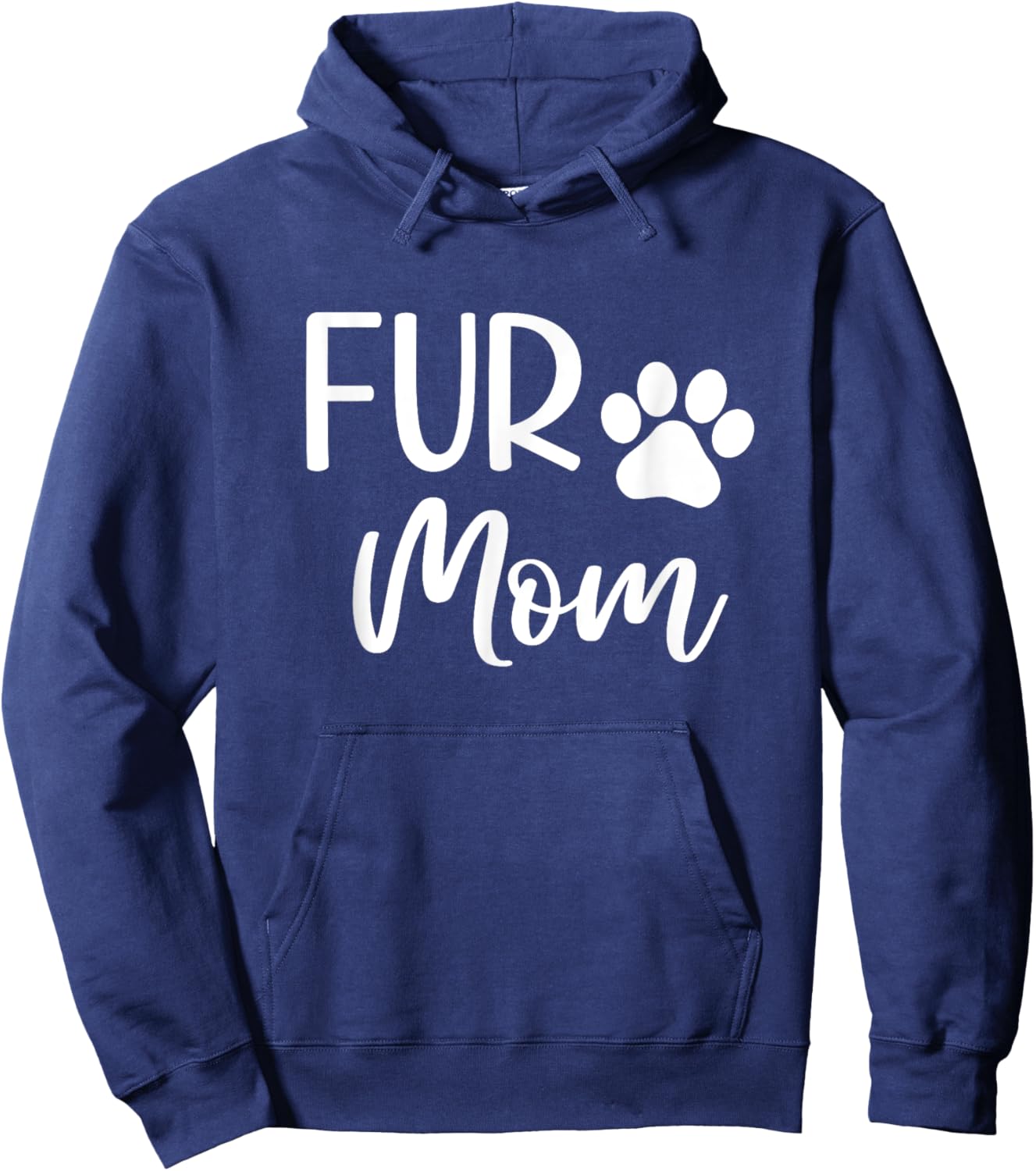 Fur Mom Cute Paw Dog Owner Mothers Day Hoodie - Hoodie | Navy