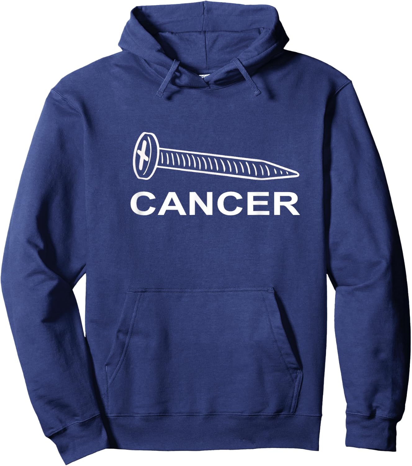 Screw Cancer Support Cancer Awareness Hoodie - Hoodie | Navy