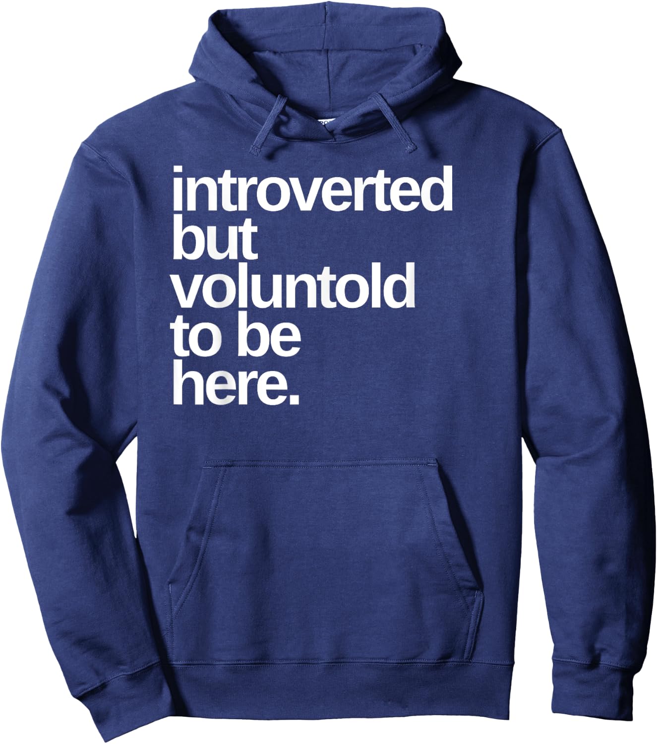 Voluntold Funny Text Graphic Hoodie - Hoodie | Navy