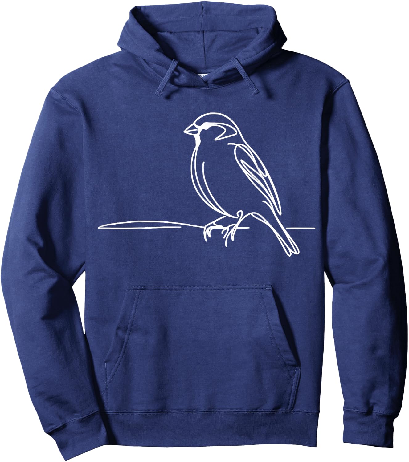 Line Art Bird & Ornithologist Saltmarsh Sparrow Hoodie - Hoodie | Navy