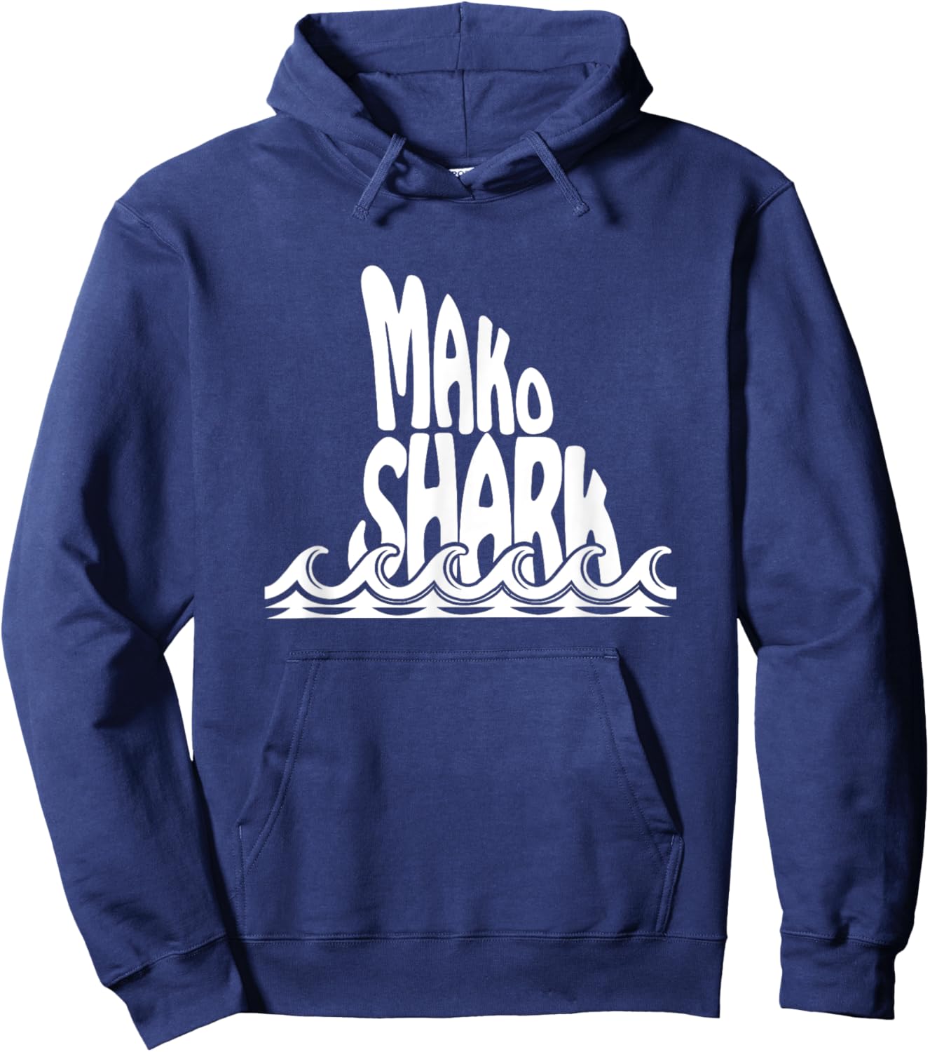 Mako Shark Fin Trendy Fishing Design Hoodie - Hoodie | Navy