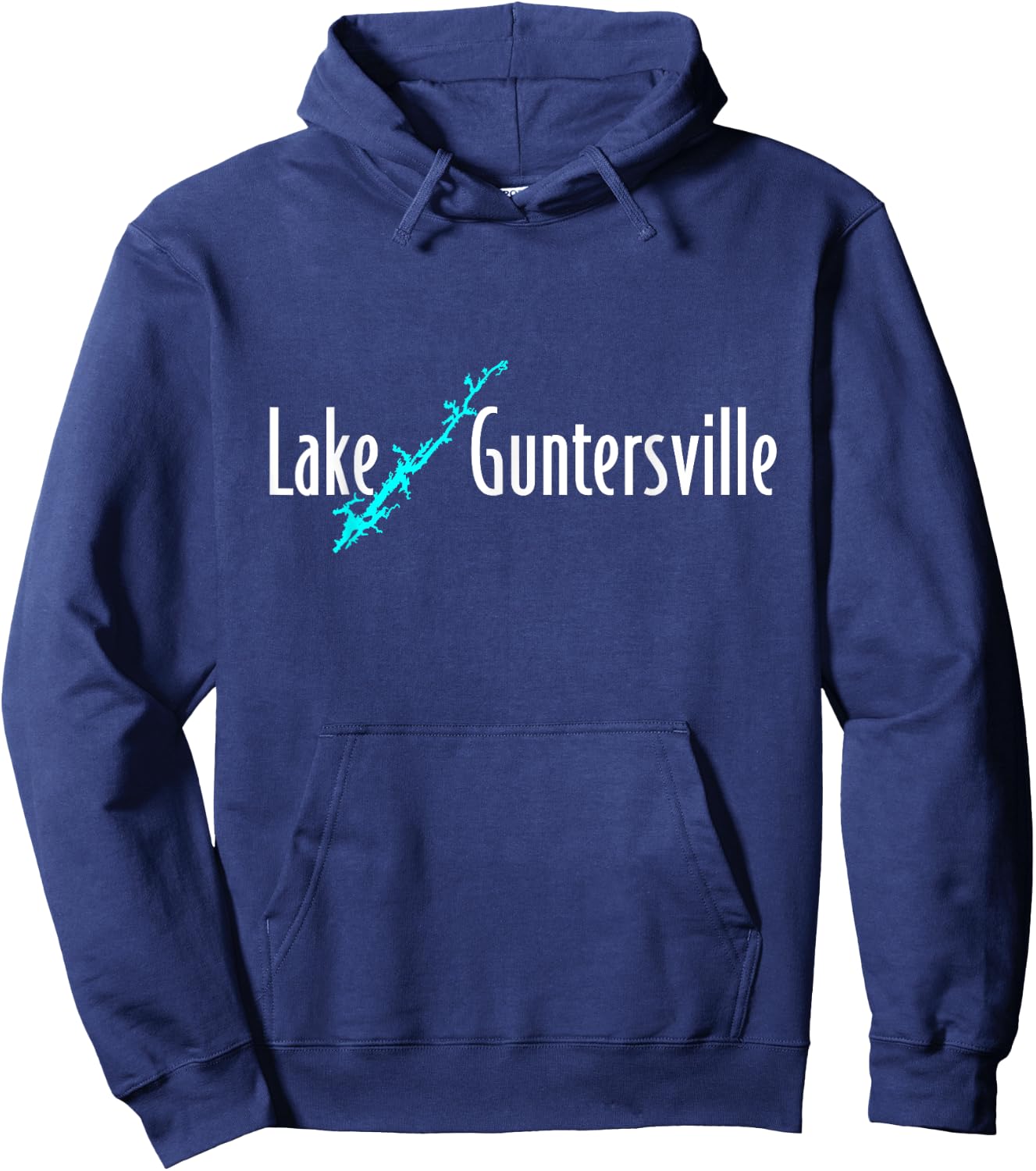 Minimalist Lake Guntersville - Alabama Hoodie - Hoodie | Navy