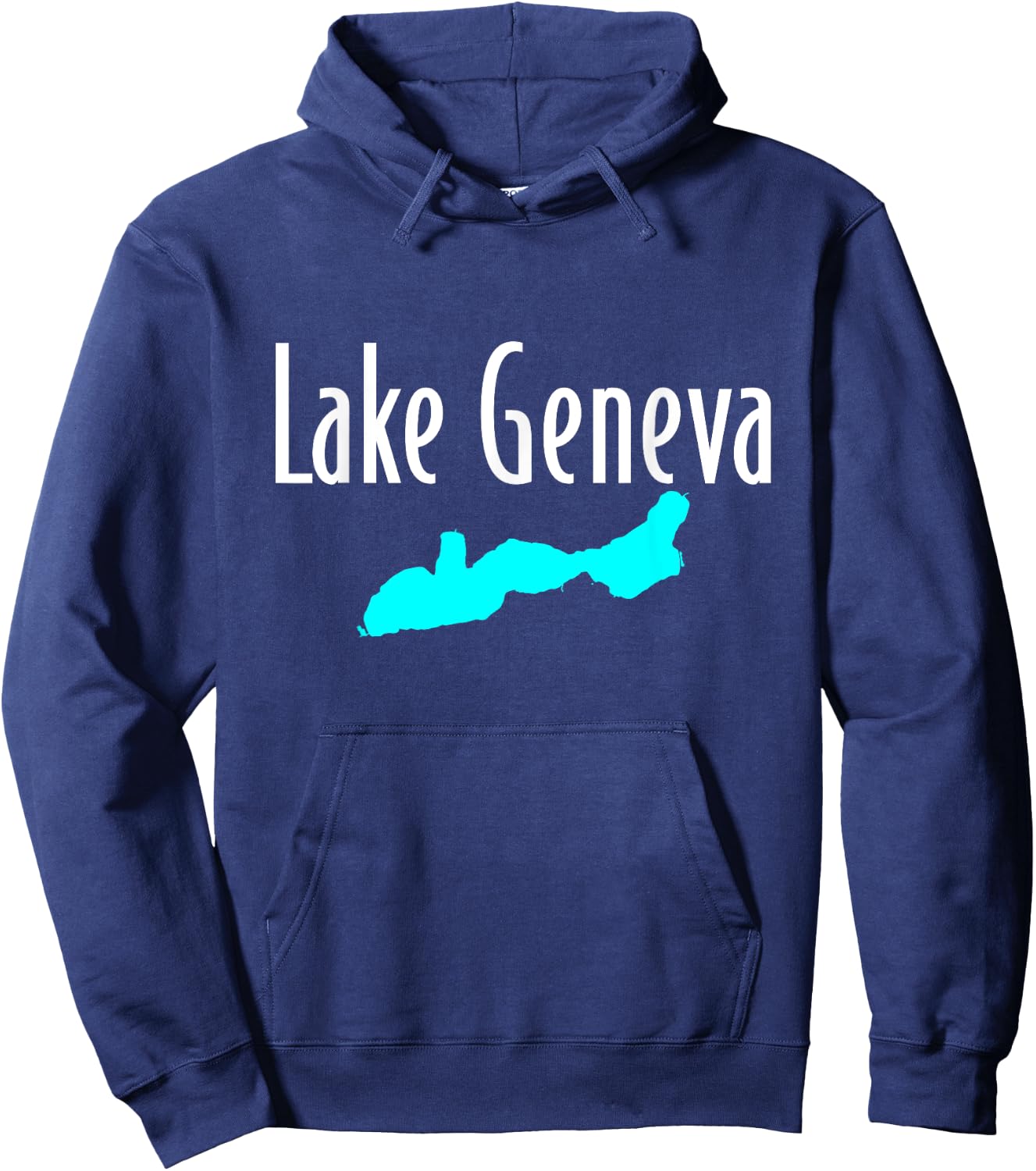 Minimalist Lake Geneva - Wisconsin Hoodie - Hoodie | Navy